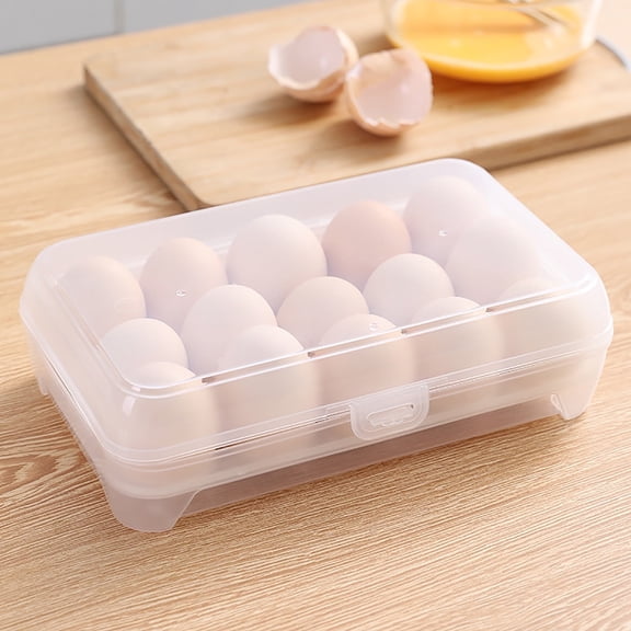 Food Storage Large Capacity Egg Holder for Refrigerator Fresh Egg Organization in Clear Container with Lid