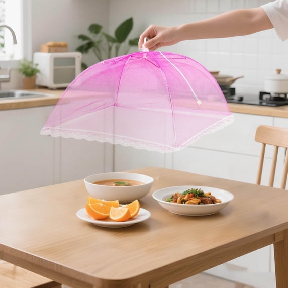 Food Storage Mesh Cover For Food 43 X 43 Cm Reusable Foldable Cake Cover Screen For Fruit Picnic BBQ