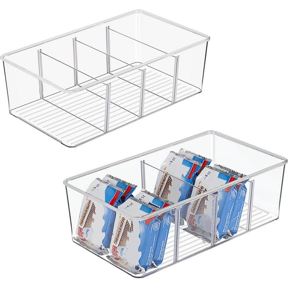Food Storage Organizer Bins, Clear Plastic Bins
