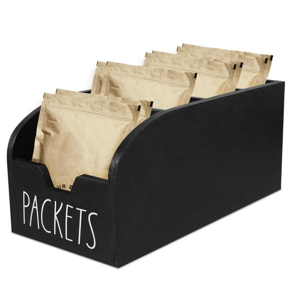 Snack Bin for Pantry - Wood Storage Organizer Bins for Countertop Tea Bag ,Pantry Kitchen ,Snack Storage Containers5.2x11x4.9inch