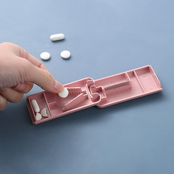 Food Storage Pill Cutting Machine, Tablet Dispenser, Pill Cutting Machine Cutter Tablet Dispenser Cutter White Box With Divider One-in-two Cutter,1PC, Clearance Sale