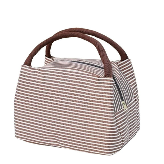 Food Storage Portable Bento Bag Thermal Lunch Storage Bag for Work and School with Stylish Stripe Pattern