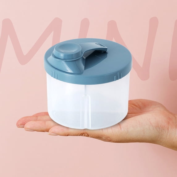 Food Storage Product Title Portable Milk Powder Formula Container with Four Compartment Dispenser for Travel Rotating - Formula Organizer for Nutrition, Sky Blue, 3.7×2.36 inch
