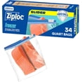 thumbnail image 1 of Food Storage Quart Freezer Slider Bags, Power Shield Technology for More Durability, 34 count, 1 of 5