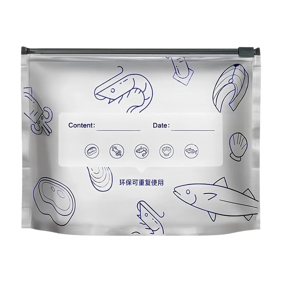 Food Storage,Reusable Ziploc Bags,10pcs Reusable Aluminum Foil Sealable Storage Bags, Leak Proof Stand Up Freezer Bags With Zipper Lock Label for Food Preservation Vegetables Fruit(S)