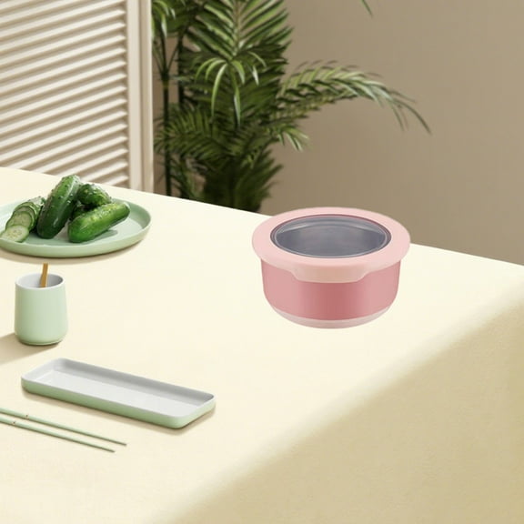 Food Storage Round Fresh-Keeping Bowl,Insulation Bento Box Refrigerator Freezer Refrigerated Sealed Storage Box Storage Container