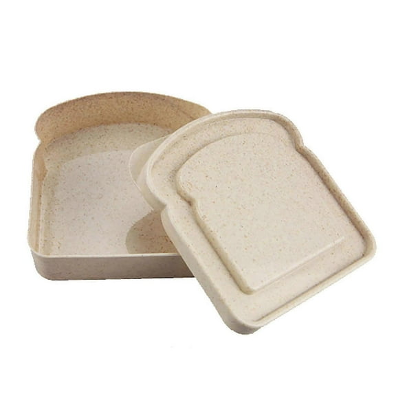 Food Storage Sandwich Containers Portable Lunch Box Toast Bread Sandwich BoxBeige