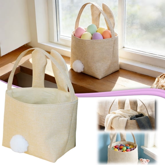 Food Storage Set,Easter Bunny Basket For Kids Cute Easter Bucket Bags With Ears For Easter Eggs Hunting Easter Decorations Candy StorageGlass Food Storage Containers