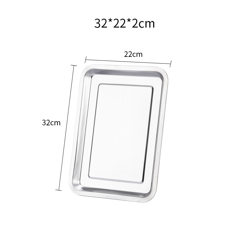 Food Storage Shallow Trays Stainless Steel Rectangle Steamed Sausage