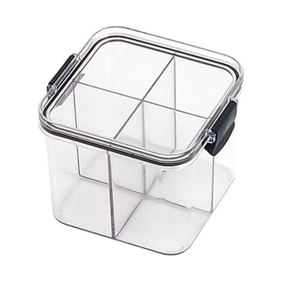 Food Storage Solution Square Four-Compartment Tank for Fresh Tea and Grain Preservation Plastiс Food Grade Sealed Container for Whole Grains and Preserved Teas