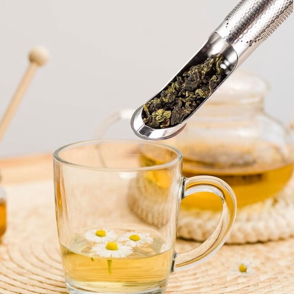 Food Storage Solutions Stainless Steel Tea Diffuser Upgrade 2024 Universal Fine Holes Brew Tool with Hanging Hook and Handle for Tea Infuser Mesh Strainer, 5.550.78 inch, Silver
