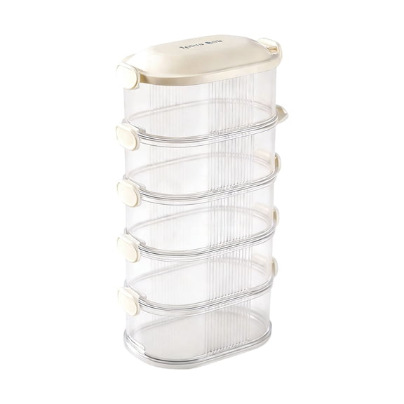 Food Storage Stackable Canister for Kitchen Organization Space Saving Containers for Condiments -Compartment Storage Solution for Home Picnic Camping and Dorm