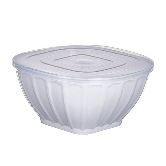 Food Storage - Storage Rack - Square Plastic Bowl with Lid, Extra Large(1 Plastic Bowl - White)