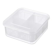 Food Storage Tech Divided Veggie Tray With Lid Stackable Refrigerator Organizer Relish Serving Platter and 4 Compartment Snack Containers for Fruits Vegetables and Snacks