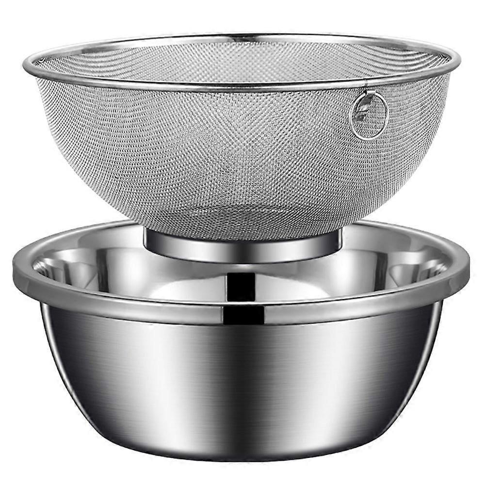 Food Strainer Rice Colander Stainless Steel Mesh Colander with Bowl for Kitchen Use Home Users 1Set - Walmart.com