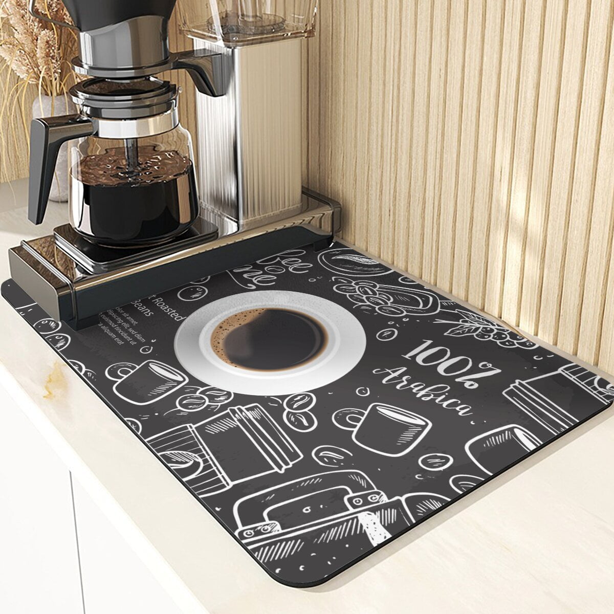Food Style Placemats For Table Cup Coaster Drainer Diatomaceous Mat Coffee Pattern Decor Dining