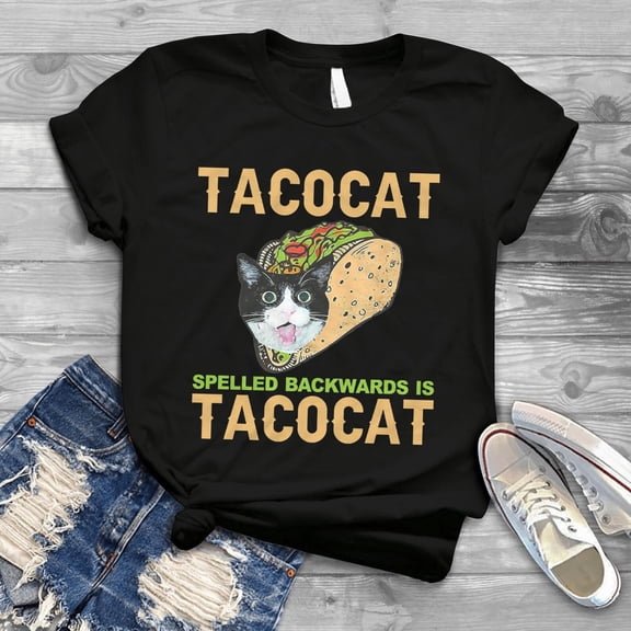 Food Tacocat Spelled Backwards Is Tacocat Funny Cat Lovers T-Shirt