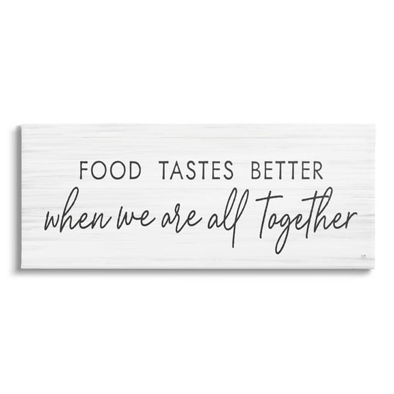 Food Tastes Better All Together Phrase Inspirational Graphic Art Gallery Wrapped Canvas Print Wall Art