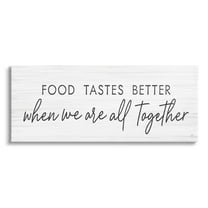 Food Tastes Better All Together Phrase Inspirational Graphic Art Gallery Wrapped Canvas Print Wall Art