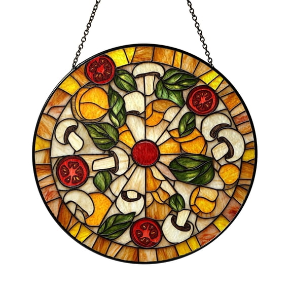 Food Theme Window Hanging – Pizza Glass Art Design