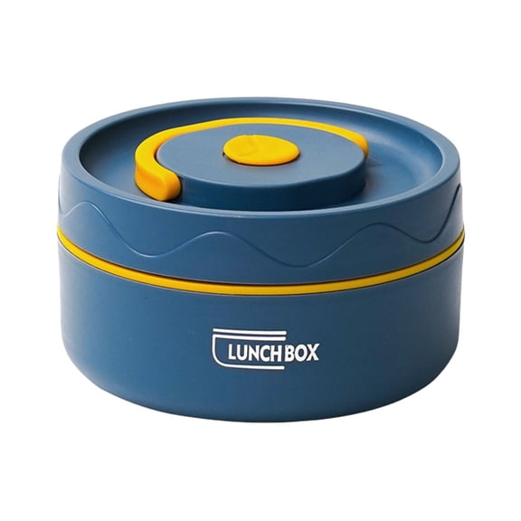 Food Thermal Container,15/20oz Durable Stainless Steel Single Layer Soup Container Portable Round Shape Insulated Lunch Food Jar Wide Mouth Bento Box for Work,Outdoor Dining, 1Pc(Blue,4.5x4.5x2.5")
