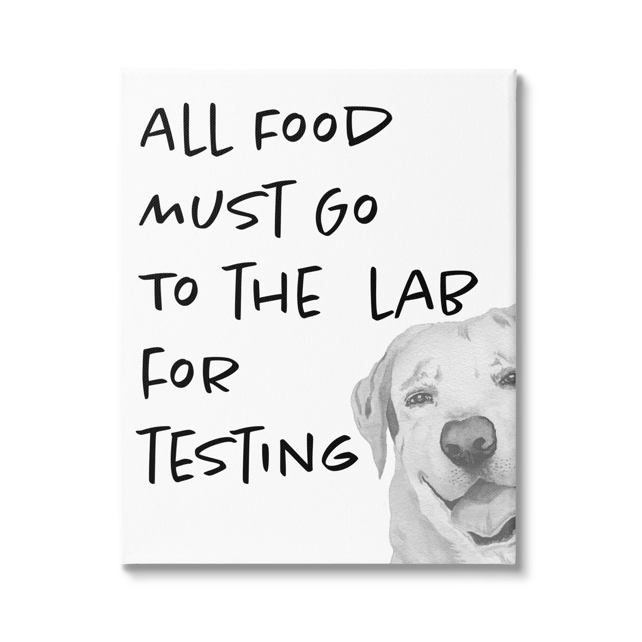 Food To Lab For Testing Funny Dog Animals & Insects Graphic Art Gallery Wrapped Canvas Print Wall Art