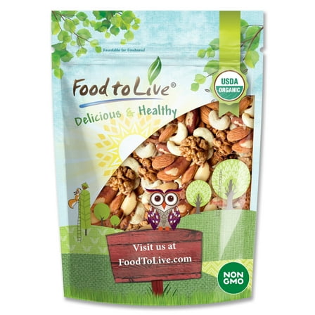 Organic Mixed Raw Nuts, 4 Pounds - Non-GMO, Kosher, Raw, Vegan - by Food to Live