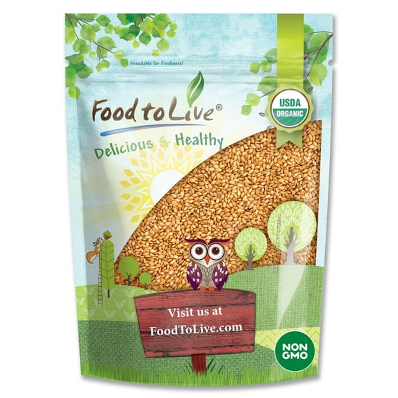 Organic Whole Golden Flaxseed, 4 Pounds - Non-GMO, Kosher, Raw, Vegan - by Food to Live