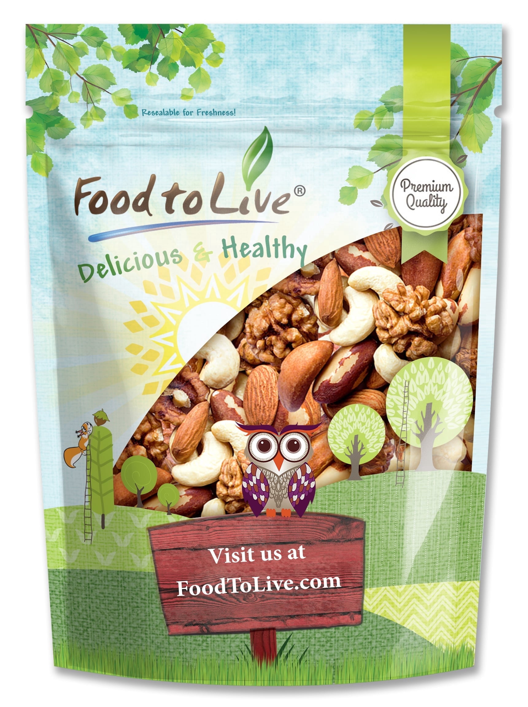 Food to Live Mixed Raw Nuts, 4 Pounds – Cashews, Brazil Nuts, Walnuts, Almonds