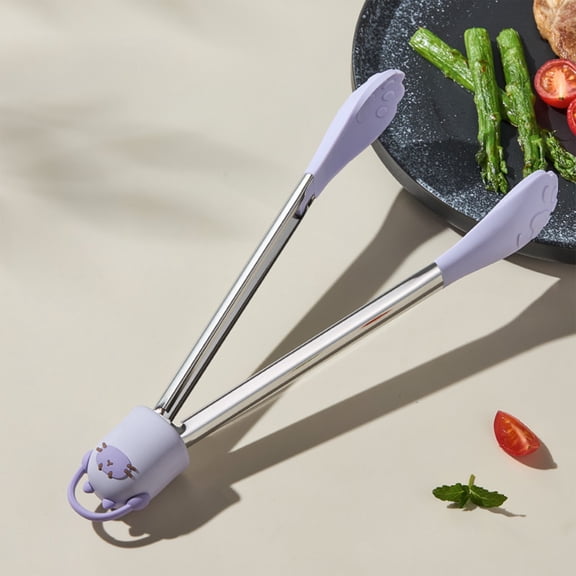 Food Tongs for Baking and Cooking - -tipped, Non-slip Grip, Heat-resistant, Kitchen Utensils for Grilling and Serving