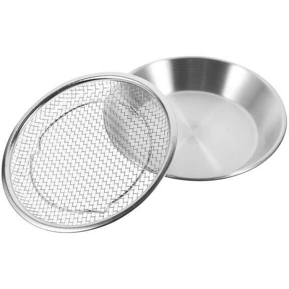 Stainless Steel Air Fryer Food Tray with Grill Plate, Mesh Basket for French Fries, Fried Food, Barbecue and Cake