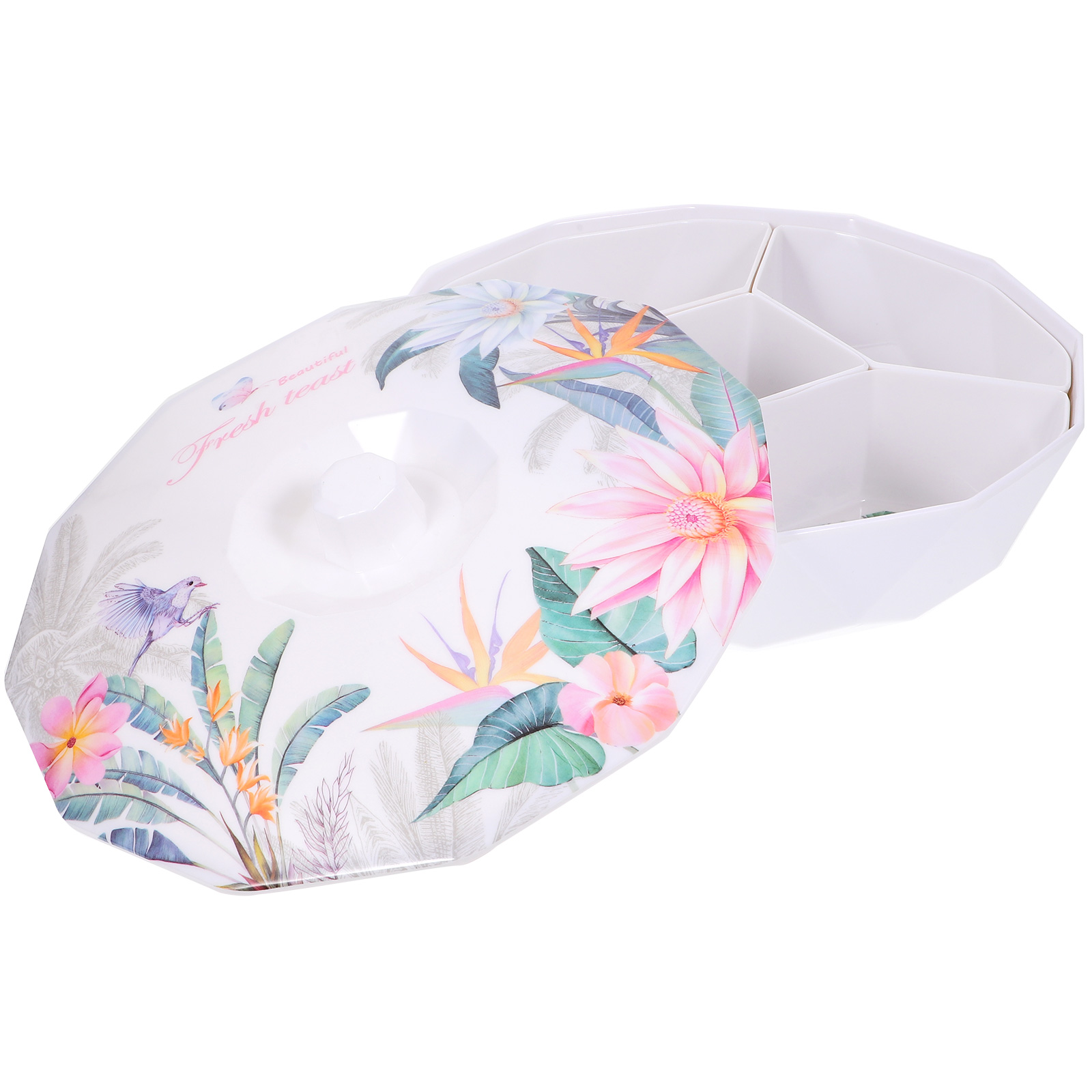 Food Tray Nutzo Divided Serving Tray with Lid Appetizer Serving Tray