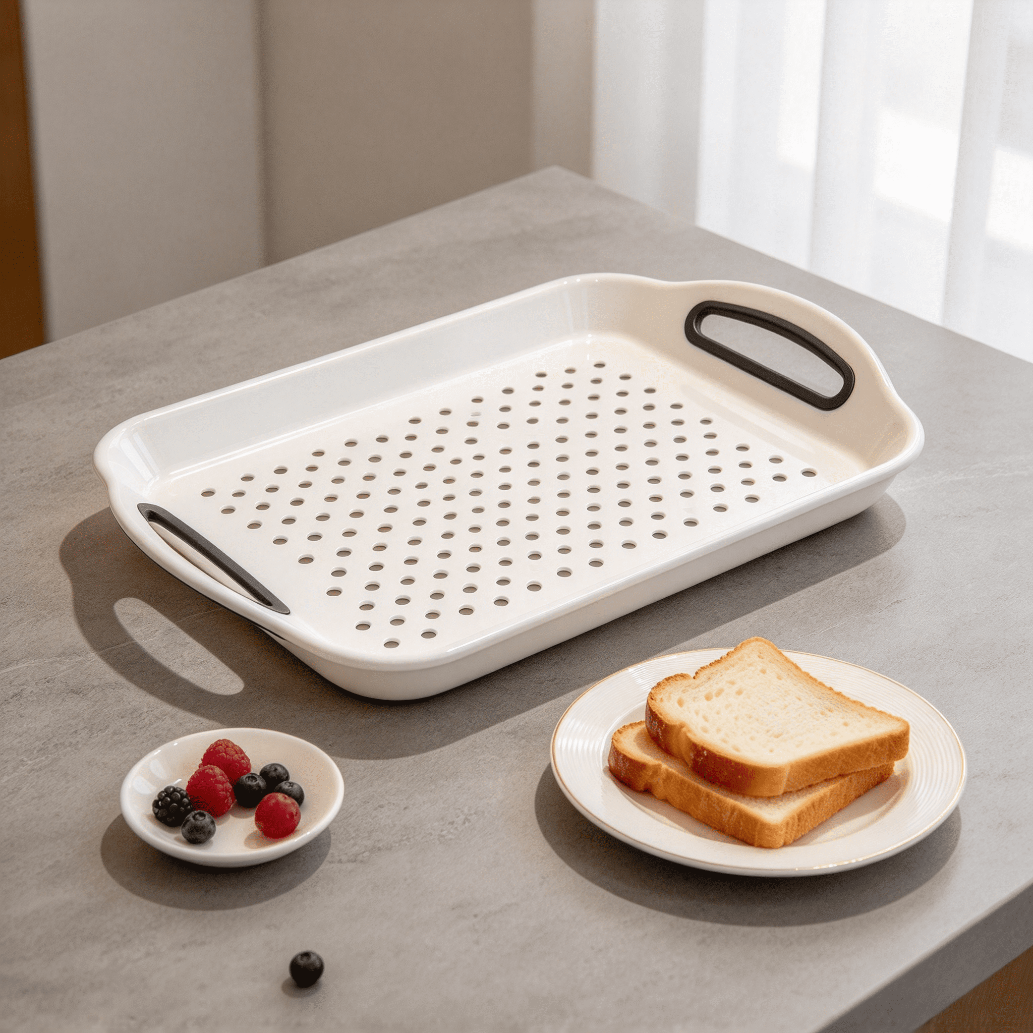 Food Trays for Eating on Couch, Lap Trays with Handles & Non-Slip ...