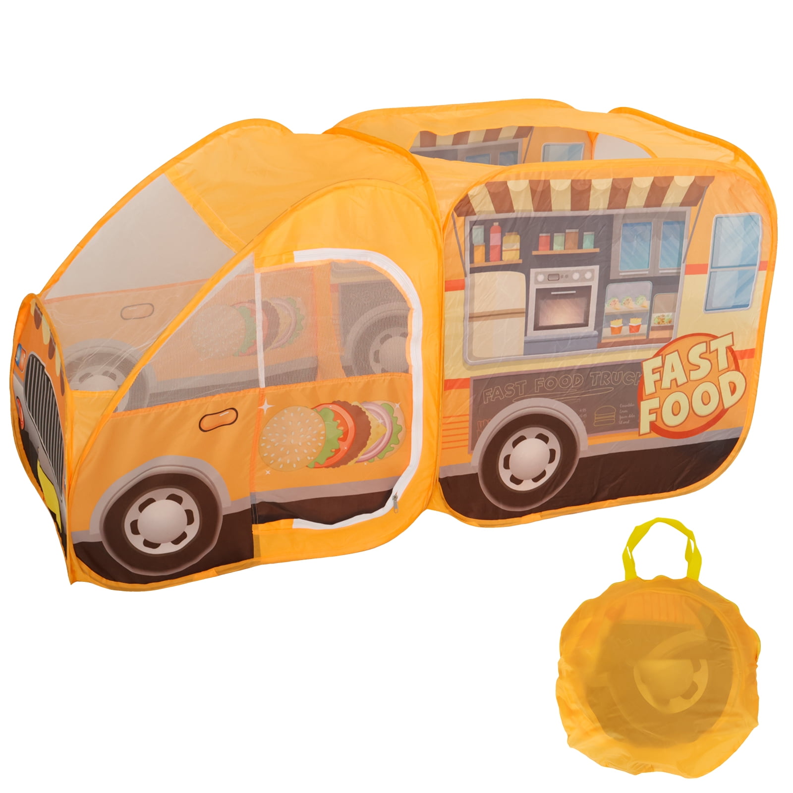 Food Truck Play Tent Role Play Toy Pop Up Playhouse with Pretend Play