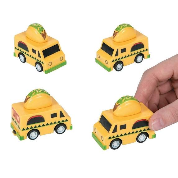 Food Truck Pull Back Car - Party Favors - 12 Pieces