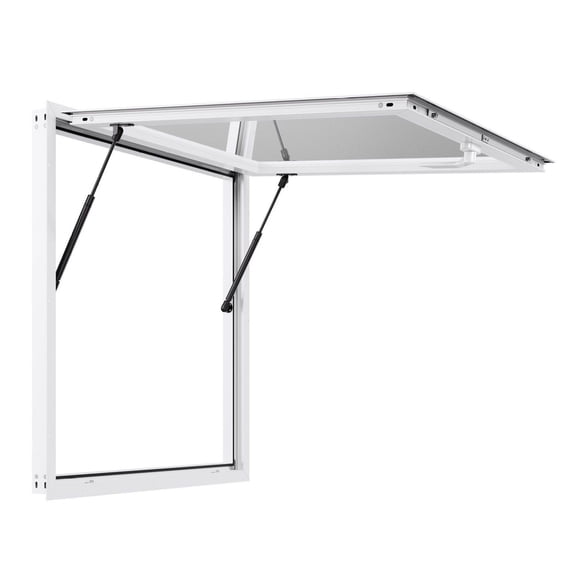 Food Truck Serving Window 36x36in, Concession Stand Window with Awning, Aluminum Alloy Service Window for Ice Cream Coffee Shops