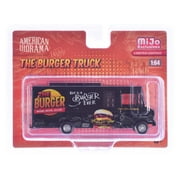 Food Truck The Burger Truck Black with Graphics 1/64 Diecast Model by American Diorama