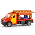 thumbnail image 1 of Food Truck Toy Car, Inertial Pull Back Vehicle, Kids Playset Snack Van, Mini Plastic Diecast Model with Open Doors and Working Wheels, 1 of 6