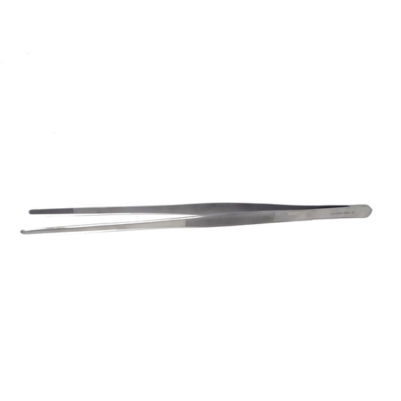 Food Tweezers Stainless Steel Straight Serrated Tips 14" Large Tongs for Cooking Grilling BBQ + More