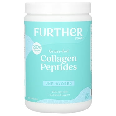 Further Food Unflavored Collagen Peptides Powder, Grass-Fed Pasture-Raised Hydrolyzed Type 1 & 3 Protein, Gut Health + Joint, Hair, Skin, Nails, Paleo Keto Sugar-Free 9.88 oz