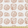 thumbnail image 1 of Food Upholstery Fabric by the Yard, Continuous Delicious Breakfast Toasts Eggs Fish Rucola Bacon Pattern, Decorative Fabric for DIY and Home Accents, Pale Vermilion and White by Ambesonne, 1 of 5