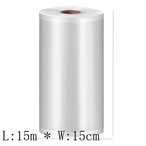 Food Vacuum Bag Roll, 15 Meters Length 6 Inch Width One Side Textured for Freezer and Sealer, -4°F to 230°F Temperature Range