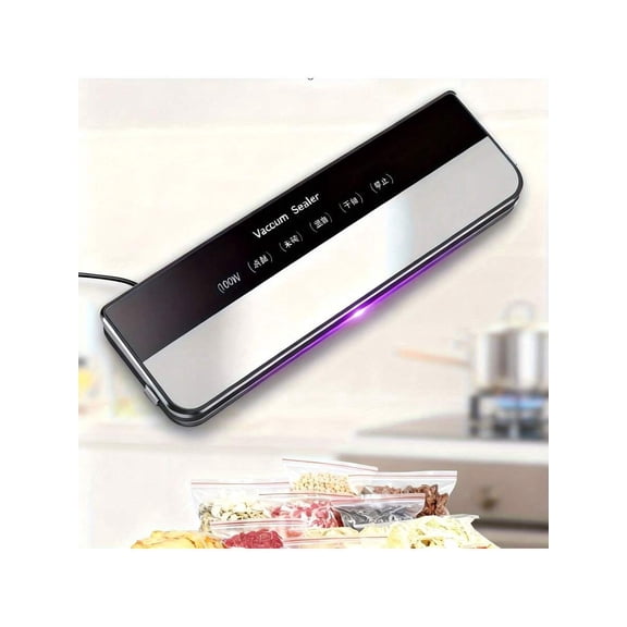 Food Vacuum Sealer Is A 100W Food Preservation System That Seals And Seals Food For One Meal.It Comes With 10Free Bags,Features Dry/Wet Modes,And Is A 6-In-1Sealing Machine For Food Storage Boiling.