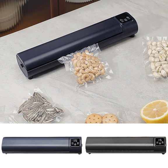 Food Vacuum Sealer Machine Automatic Air Removal Portable Sealing System, ABS, 1500mAh Rechargeable, Dry/Wet Modes, 10 Vacuum Bags Included
