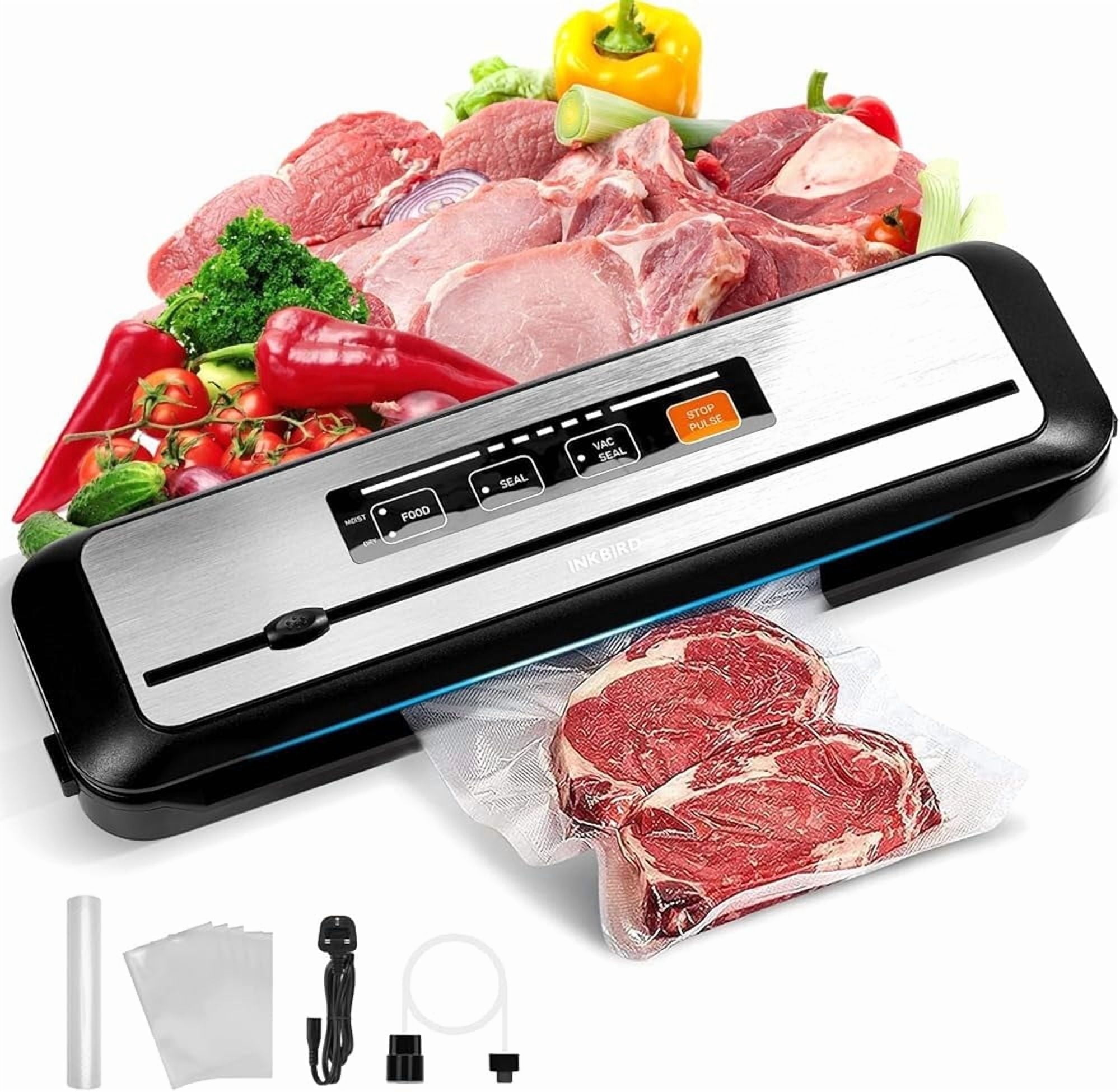 Inkbird Food Vacuum Sealer Machine 80Kpa，7X Longer Preservation ， One 8"x79" Bag Roll, and A User Manual
