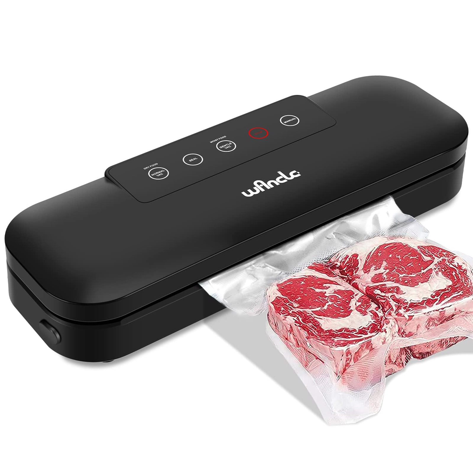 Vacuum Sealer Machine, 8 in 1 Pro Vacuum Seale machine;Bags and Cutter  Included; Dry&Moist&Soft with Starter Kit, Compact Design (Black)