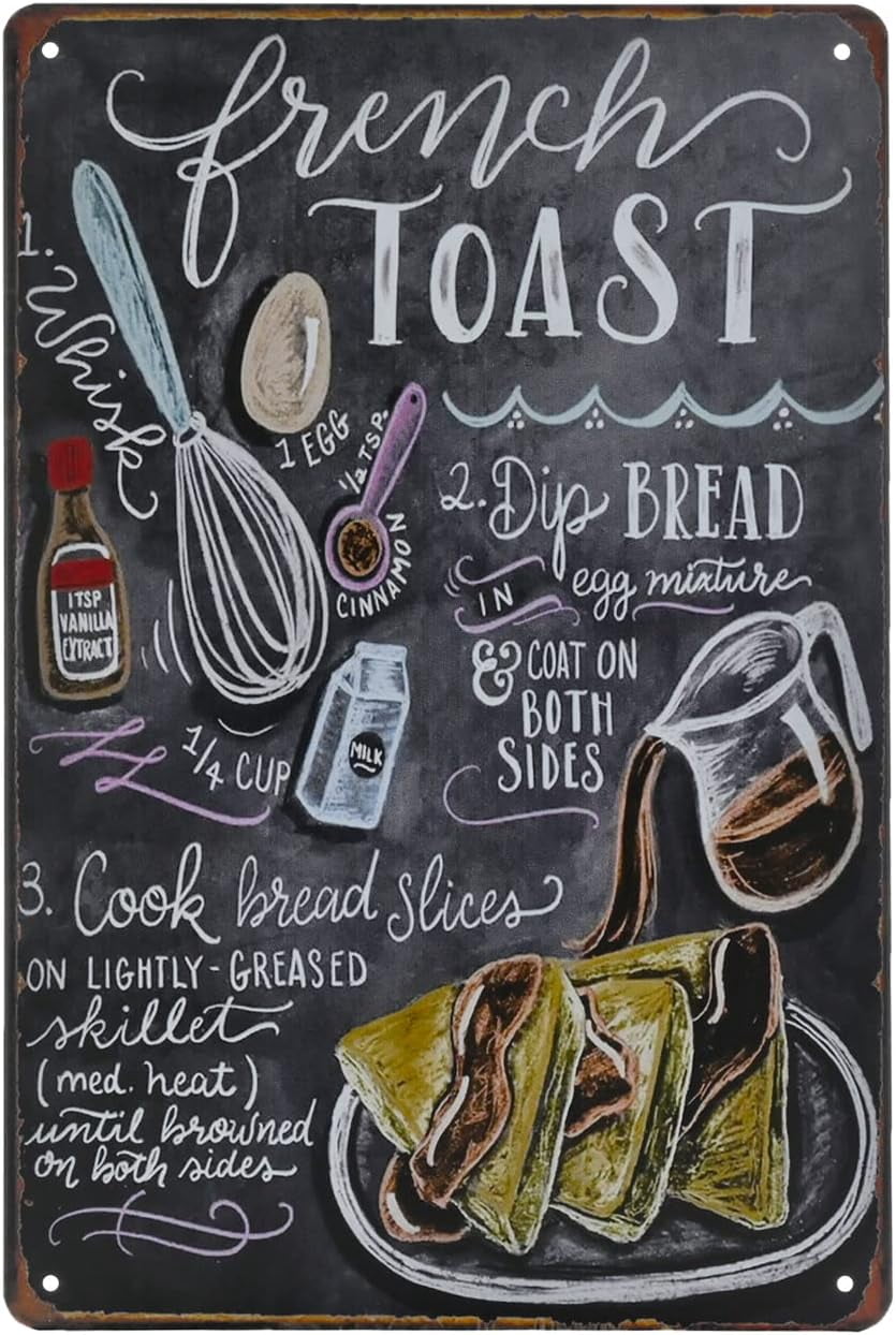 Toast Signs Food Vintage Tin Sign - French Toast Retro aluminum Sign - Wall Decor ...