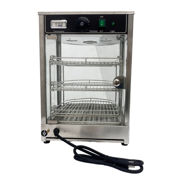 Food Warmer Display Countertop Cabinet 3 Layers Insulated Cabinet Adjustable Temperature