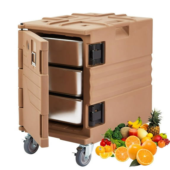 Food Warmer,Portable Food Warmer 82Qt Hot Box for Catering, Lldpe Food Box Carrier Double Catering for 3/6 "or 6/2.5" Plates.End Loader w/Wheels Family Gathering, Canteen, Restaurant