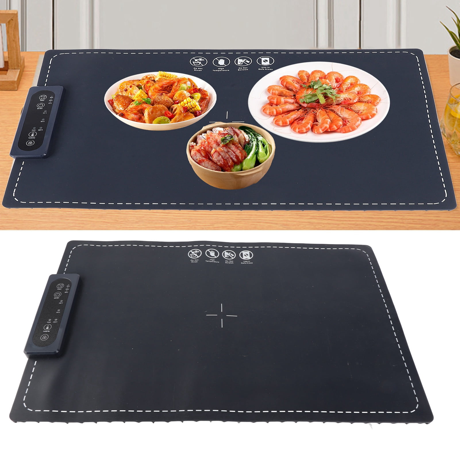 Food Warming Mat, Full Surface Heating 3 Temperature Settings Silicone ...